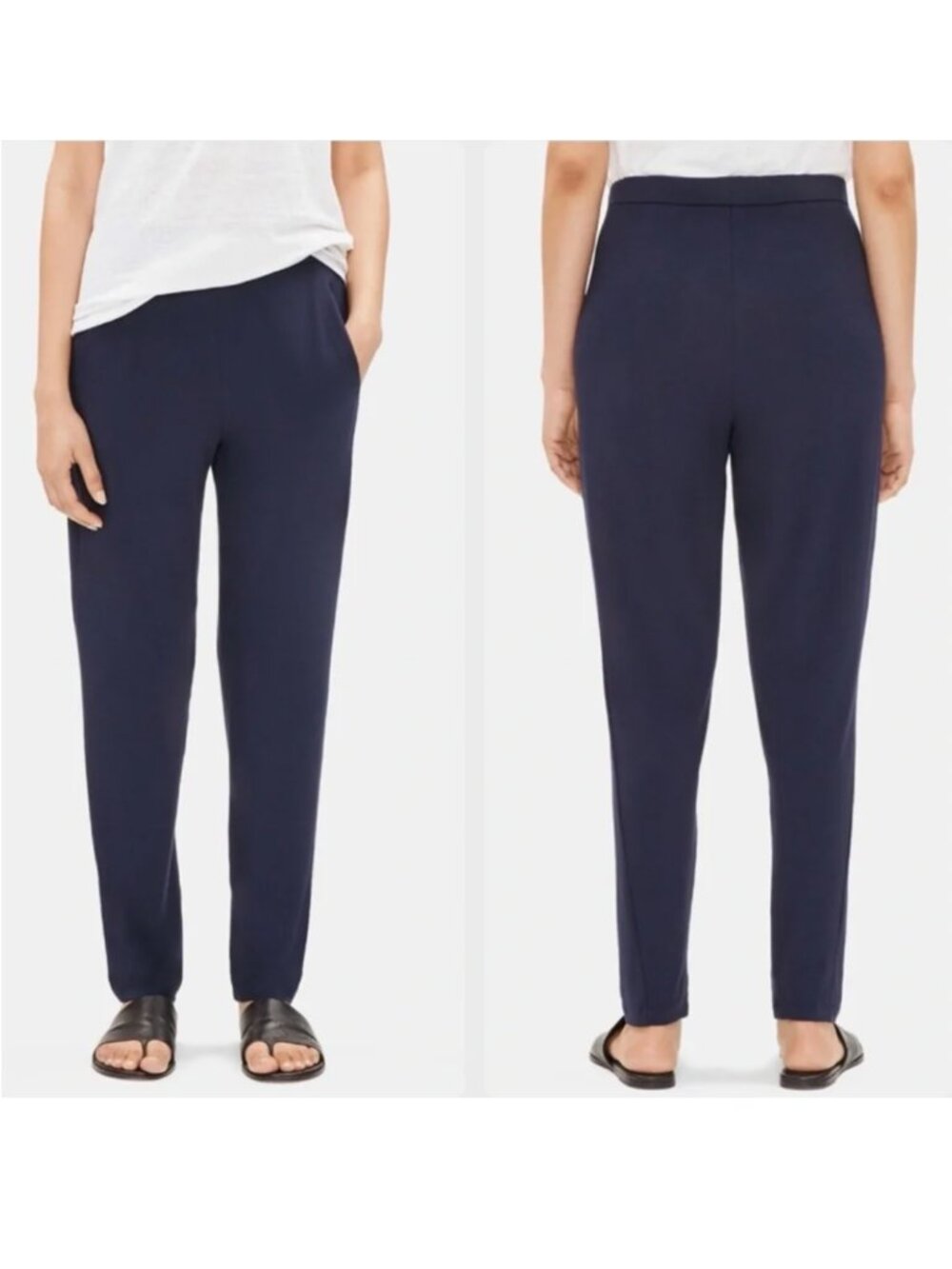 Eileen Fisher System Viscose Jersey Easy Pant in Navy - Size XS